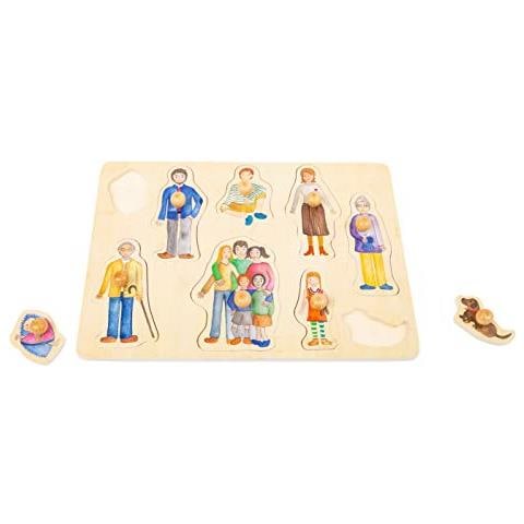 Piccolo Piede Piccolo Piede-11501 Puzzle Legnocon Motivi Dettagliati Sulla Famigliaa Partire Dai 12 Mesi Giocattolimulticolore11501 - Foto 2