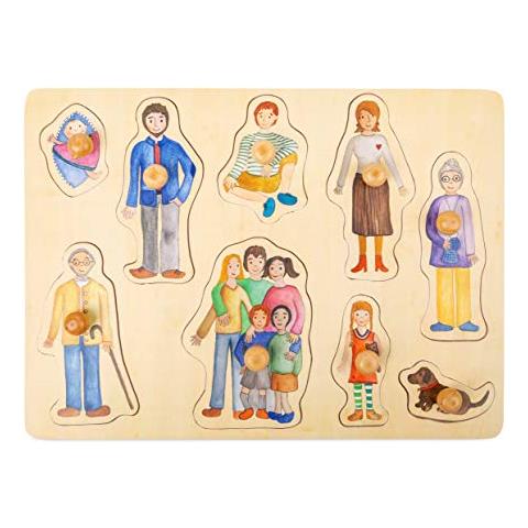 Piccolo Piede Piccolo Piede-11501 Puzzle Legnocon Motivi Dettagliati Sulla Famigliaa Partire Dai 12 Mesi Giocattolimulticolore11501 - Foto 1