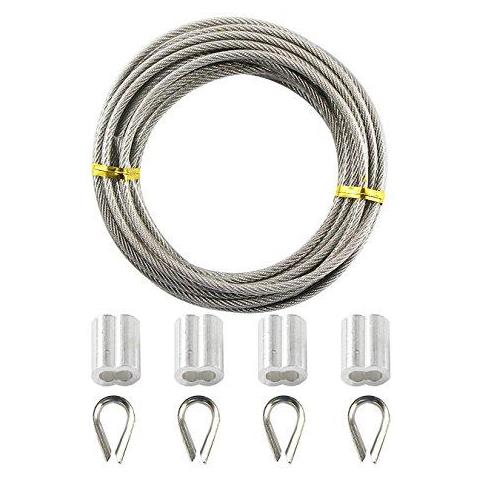 5 M Della Corda Flessibile In Acciaio Inox Filo Cable Dia 3 Millimetri Con Pvc Rivestito (5 M 8 Ditale) - Foto 1