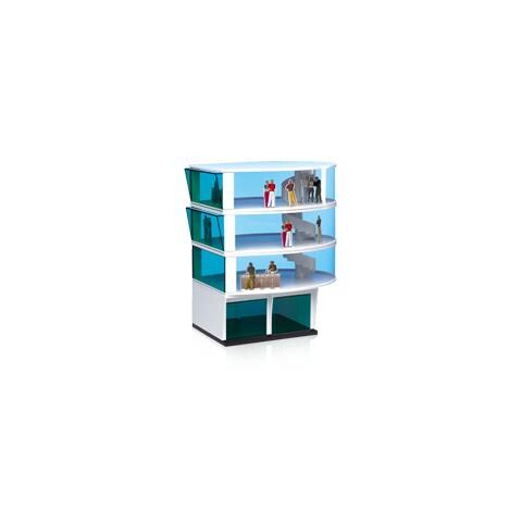 Press Tower, Plastica, Blu, Trasparente, Bianco - Foto 1