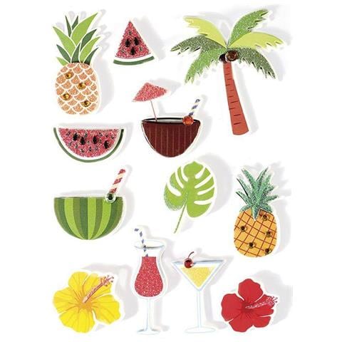 12 Adesivi 3d - Tropicale 5,5 Cm - Foto 1