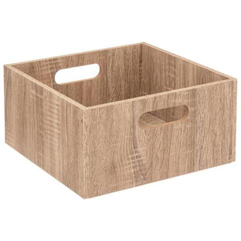 Scatola Portaoggetti - Marrone - Mdf e2 - L. 31 X P. 15 X H. 31 Cm - Foto 1