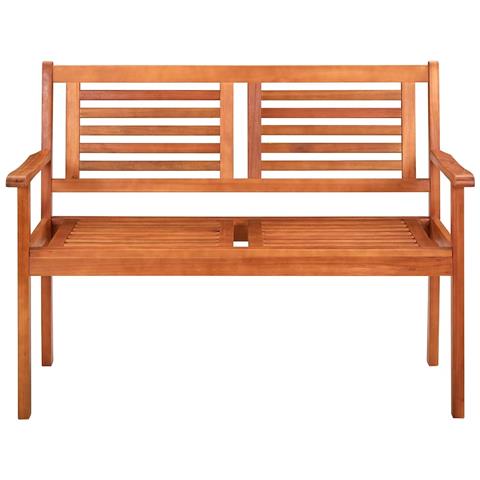 Panchina Da Giardino 2 Posti E Cuscino 120cm Massello Eucalipto - Foto 2