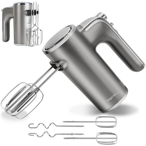 Sbattitore Elettrico Adela con 5 Livelli Velocità Regolabili E Turbo Boost Potenza 400W Colore Argento - Foto 1