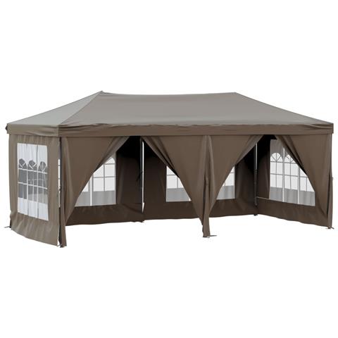Tenda Per Feste Pieghevole Con Pareti Laterali Tortora 3x6 M - Foto 1