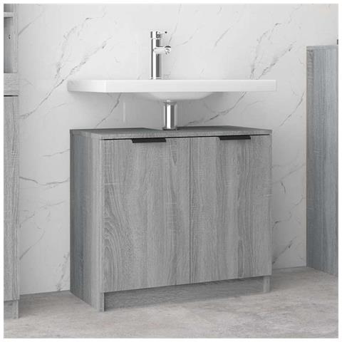 Mobile Bagno Grigio Sonoma 64,5x33,5x59 Cm In Legno Multistrato - Foto 2