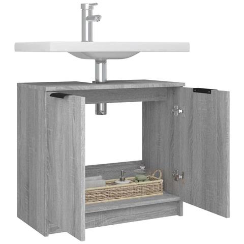 Mobile Bagno Grigio Sonoma 64,5x33,5x59 Cm In Legno Multistrato - Foto 10