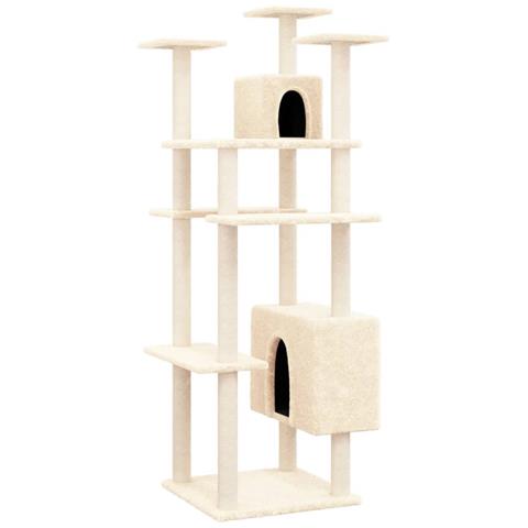 Albero Per Gatti Con Tiragraffi In Sisal Crema 162 Cm - Foto 1