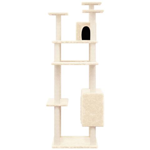 Albero Per Gatti Con Tiragraffi In Sisal Crema 162 Cm - Foto 2