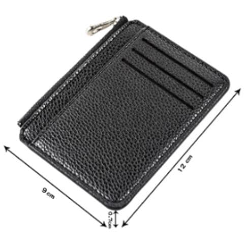 Portafoglio Minimalista Portafoglio Sottile Con Cerniera Porta Carte Di Credito Black - Foto 2
