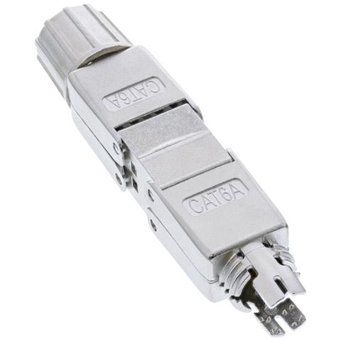 InLine Connettore per cavi Cat.6A, schermato, accoppiatore senza attrezzi, Cat6a, Argento, Femmina, Dritto, Cat6a, 22/24 - Foto 2