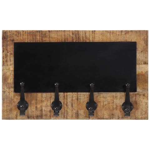 Appendiabiti Da Parete Con 4 Ganci 2pz Legno Massello Di Mango - Foto 3