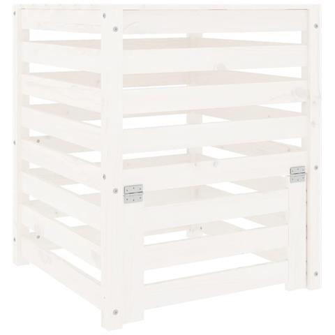 Compostiera Bianca 63,5x63,5x77,5 Cm In Legno Massello Di Pino - Foto 2