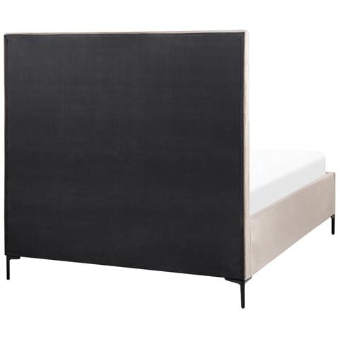 Letto Matrimoniale Contenitore Velluto Grigio Tortora 140 X 200 Cm Sezanne - Foto 2