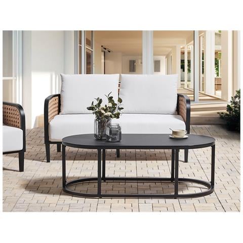 Set Da Giardino Con Tavolo 2 Posti Montefalco Metallo Bianco - Foto 1