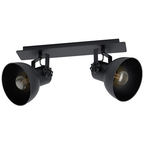 Spot Minimal Barnstaple 1 Legno Nero 2 Luci E27 40w - Foto 1