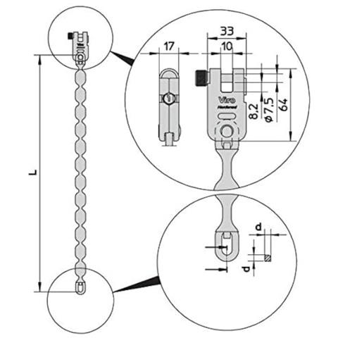 Lucchetto Corazzato 60 Cm Morso Con Catena Quadra Antiscasso In Acciaio Speciale Viro - Foto 5