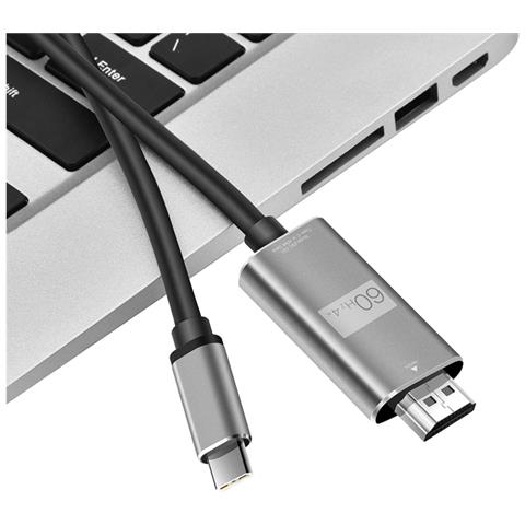 Cavo Hdmi Verso Usb-c 4k 60hz 1080p 1.8m, Grigio - Foto 3