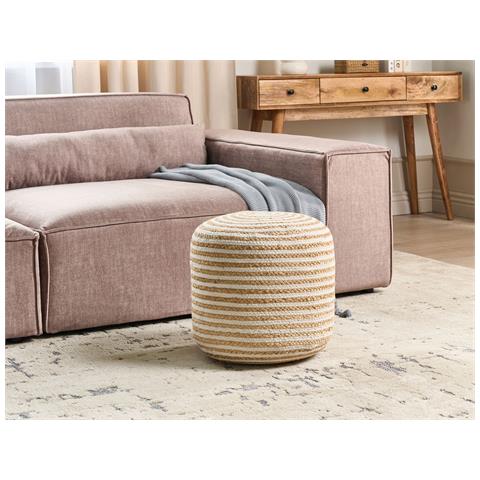Pouf Resafa Iuta Bianco Beige - Foto 1