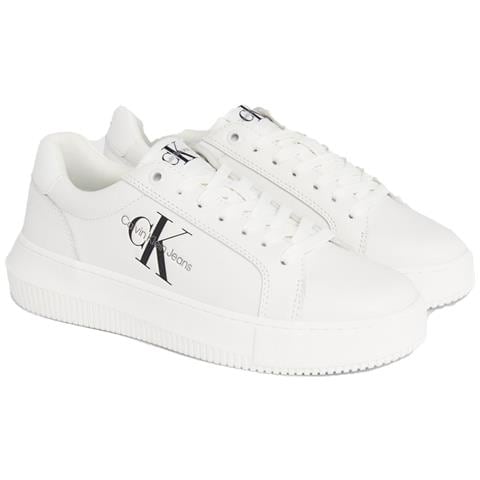 Chunky Cupsole Leisure Trainers White Sneakers Pelle Scarpe Donna Bianco Eu 39, Yw0yw00823 Ybr - Foto 1