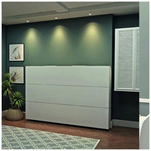 Letto Matrimoniale A Scomparsa Simple Con Apertura Orizzontale Bianco - Foto 1