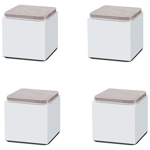 Set Di 4 Alzate Per Mobili Quadrate In Acciaio Al Carbonio  M - Foto 1