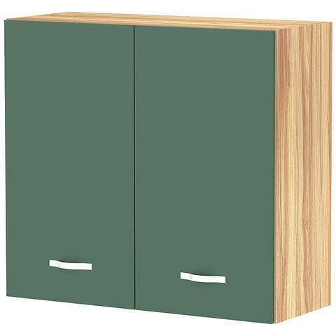 Pensile Da Cucina Armadio Sospeso Da Parete Doppia Anta In Legno Colore Verde - Foto 1