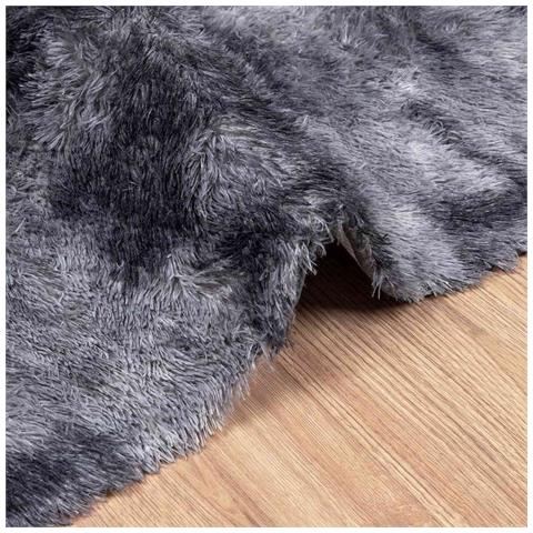 Tappeto Shaggy a Pelo Lungo NAVARRA Grigio Scuro 240x240 cm - Foto 9