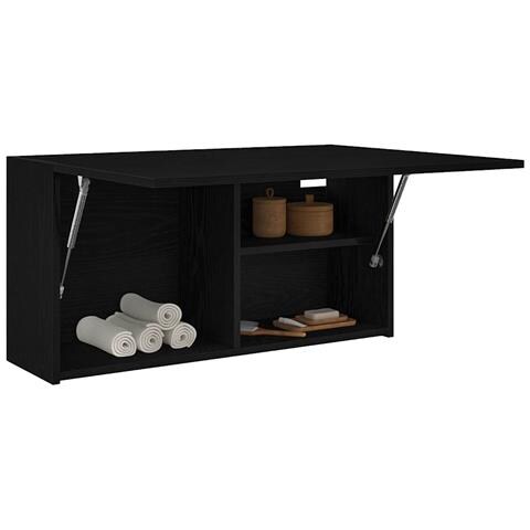 Mobile Da Bagno A Parete Nero 80x25x40 Cm In Truciolato - Foto 1