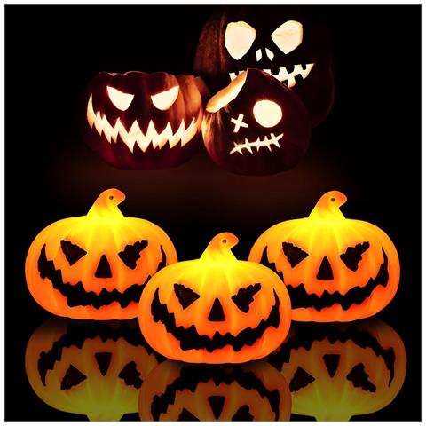 Luci Decorative Led Per Halloween A Forma Di Zucca - Set Da 3 Pezzi Stravaganti - Foto 1