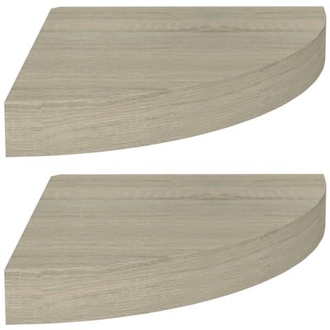 Scaffali Angolari A Parete 2 Pz Rovere 25x25x3,8 Cm In Mdf - Foto 1