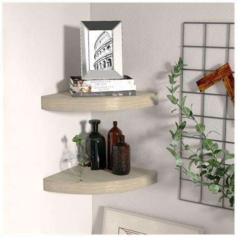 Scaffali Angolari A Parete 2 Pz Rovere 25x25x3,8 Cm In Mdf - Foto 8