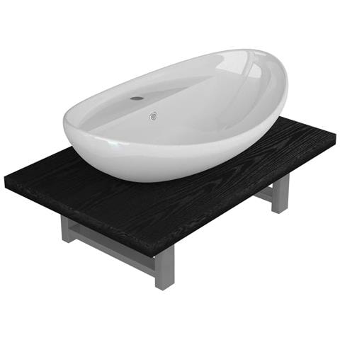 Set Mobili Da Bagno 2 Pz Ceramica Nero - Foto 1