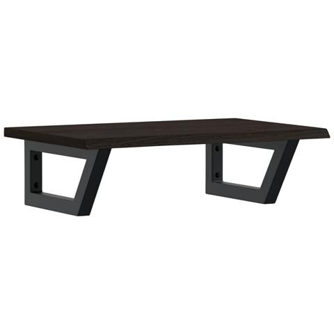 Ripiano A Parete Per Lavabo In Acciaio E Massello Di Rovere - Foto 1