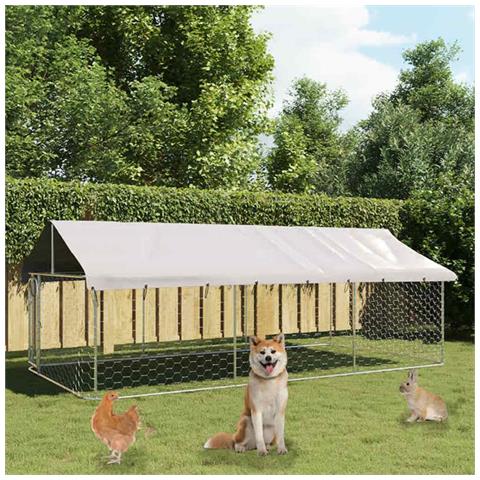 Gabbia Per Cani Da Esterno Con Tetto 400x200x150 Cm - Foto 8