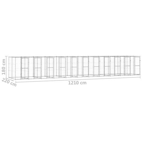 Lusso Casadino -  Gabbia Per Cani Da Esterno In Acciaio Zincato 26,62m² - Foto 6