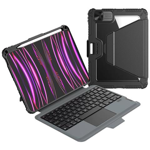 Custodia Con Tastiera Retroilluminata Per Ipad Pro 11” Con Paraurti Rinforzato, Nero - Foto 2