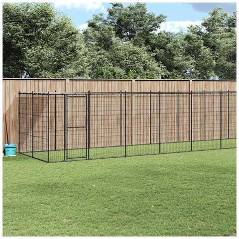 Gabbia Per Cani Da Esterno In Acciaio Con Tetto 21,78 M² - Foto 8