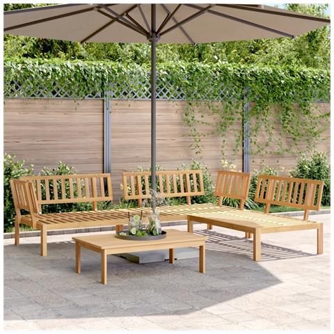 Set Divano Pallet da Giardino 4 pz in Legno Massello di Acacia - Foto 2