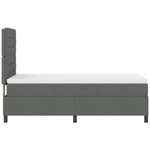 Letto con Box Spring e Materasso Grigio Scuro 80x200 cm Tessuto - Foto 9