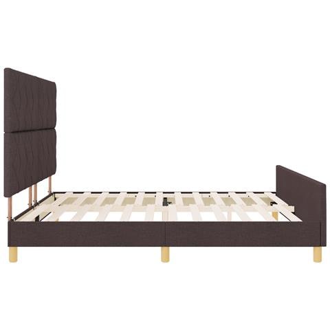 Rete letto  in marrone scuro, 200x200 cm, tessuto - Foto 9