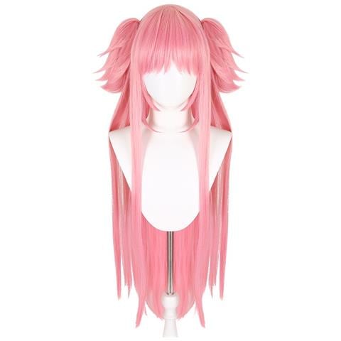 Parrucca Cosplay Rosa - 80cm, Fibra Ad Alta Temperatura, Perfetta Per Anime E Feste - Foto 1