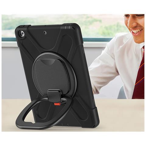 Custodia Per Ipad 9/8/7 10.2” Blindata Con Supporto Girevole Nera - Foto 2