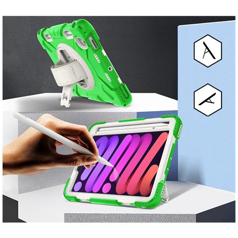 Custodia Per Ipad Mini 6 8.3"" Con Supporto E Alloggiamento Per Stilo Verde - Foto 2