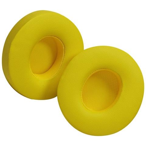 2 Cuscinetti Auricolari Di Ricambio In Pelle Proteica Compatibili Con Cuffie Beats Solo 2 E Solo 3 Yellow - Foto 2