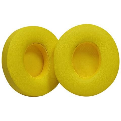 2 Cuscinetti Auricolari Di Ricambio In Pelle Proteica Compatibili Con Cuffie Beats Solo 2 E Solo 3 Yellow - Foto 1