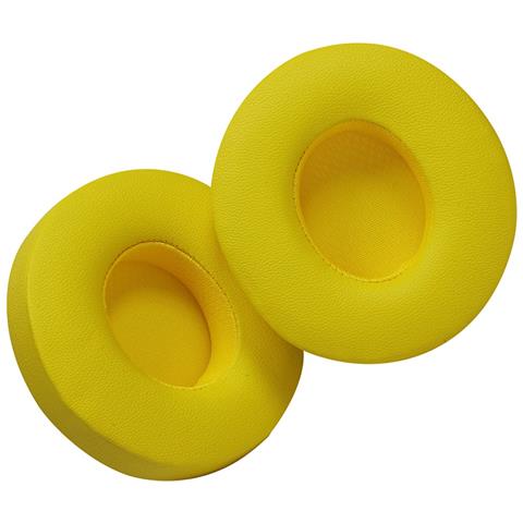 2 Cuscinetti Auricolari Di Ricambio In Pelle Proteica Compatibili Con Cuffie Beats Solo 2 E Solo 3 Yellow - Foto 4
