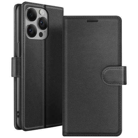 Custodia A Portafoglio Per Iphone 14 Pro Max Con Supporto E Linguetta Magnetica, Nero - Foto 1