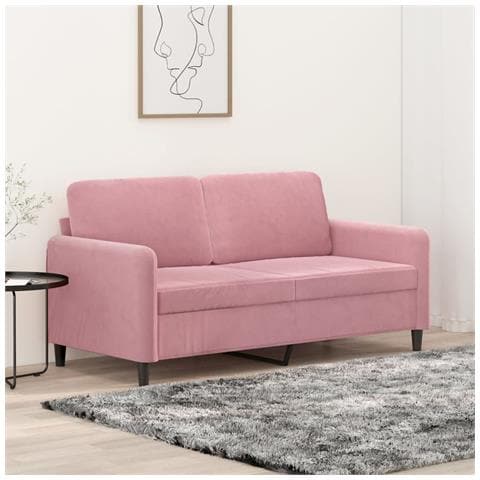 Divano a 2 Posti Rosa 140 cm in Velluto - Foto 2