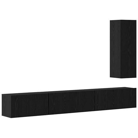 Set mobile TV 4 pcs Rovere nero 30.5 x 30 x 90 cm - Foto 1